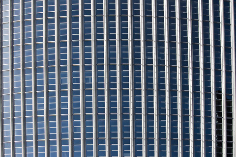 Deutschland, Hessen, Frankfurt, Fassade des Pollux-Turms, Detail, lizenzfreies Stockfoto