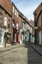 Großbritannien, England, Lincolnshire, Lincoln, Altstadt, Häuser am Steep Hill - EL000483