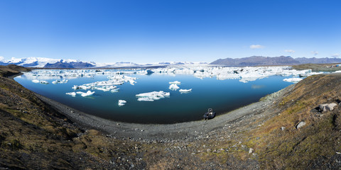 Iceland, Austurland, Jokulsarlon Glacial Lagoon near Vatnajokull National Park stock photo
