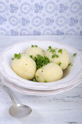 Potato dumplings with parsley in a bowl - ODF000563