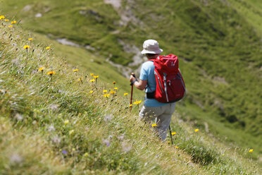 Austria, Carinthia, Carnic Alps, female hiker - SIEF004491
