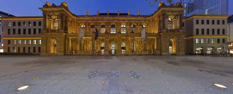 Deutschland, Hessen, Frankfurt, Blick auf das historische Gebäude der Frankfurter Wertpapierbörse, lizenzfreies Stockfoto