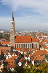 Deutschland, Bayern, Landshut, Stadtbild mit St. Martinskirche - AM001001