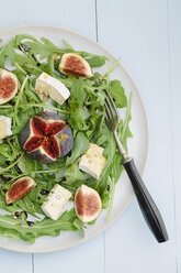 Salat mit Rucola, Feigen und Blauschimmelkäse - ECF000370