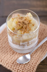 Homemade apple compote on yoghurt with amarettini crumbs - ODF000599