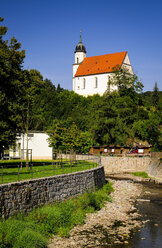 Germany, Saxony, Tharandt, Parish church at river Wild Weisseritz - BTF000152