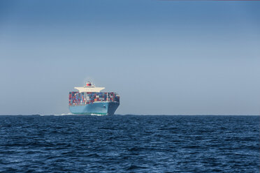 Spain, Andalusia, Tarifa, Cargo ship on the ocean - KB000026