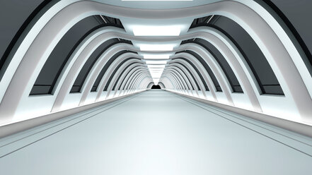 Architecture visualization of an empty hallway, 3D rendering - SPCF000011