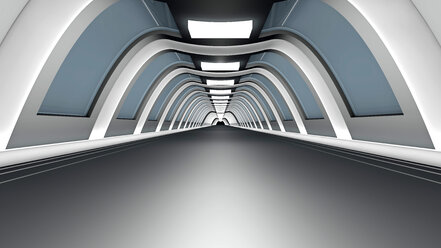 Architecture visualization of an empty hallway, 3D rendering - SPCF000009