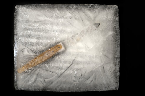 Frozen knife in ice block - AWDF000698