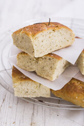 Italian focaccia, yeast bread with rosmary and sea salt - STB000134