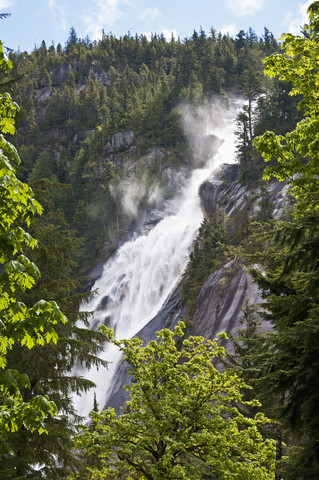 Kanada, Britisch-Kolumbien, Squamish, Shannon Falls, Shannon Falls Provincial Park, lizenzfreies Stockfoto