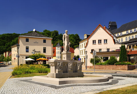 Germany, Saxony, Glashuette, fountain - BTF000289