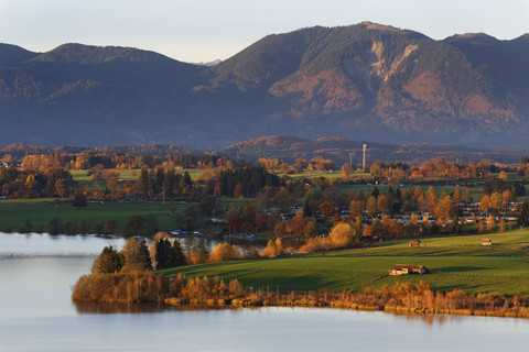 Deutschland, Bayern, Oberbayern, Pfaffenwinkel, Riegsee, lizenzfreies Stockfoto