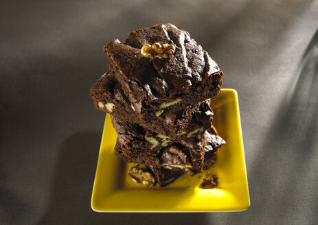 Stack of brownies with walnuts - SRSF000366