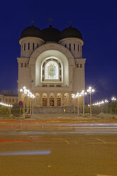 Rumania, Crisana, Arad, Orthodox Cathedral at night - GF000290