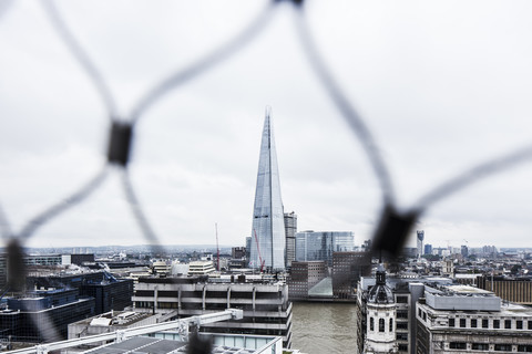 UK, London, Blick auf den Wolkenkratzer The Shard, lizenzfreies Stockfoto