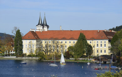 Germany, Bavaria, Upper Bavaria, lake Tegernsee, palace and parish church St. Quirinus, former Tegernsee Abbey - LH000316