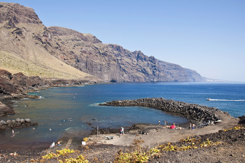 Spanien, Kanarische Inseln, Teneriffa, Punta de Teno, Strand, lizenzfreies Stockfoto