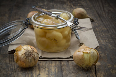Pickled onions in preserving jar - LVF000334