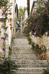 Croatia, Hvar, Stairs in old town - MS003035