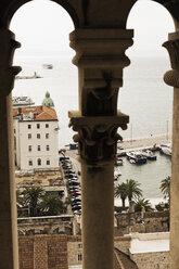 Croatia, Split, View of old town from bell tower of Sv Duje cathedral - MS003048