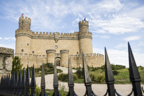 Spanien, Manzanares el Real, Madrid, Neue Burg oder Burg Mendoza, lizenzfreies Stockfoto