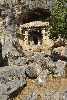 Turkey, Archeological site of Pinara, antique Lycian rock tomb - ES000797