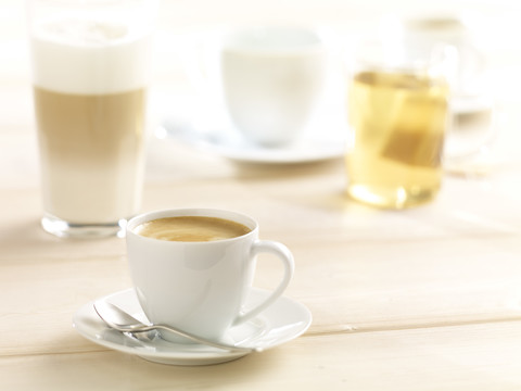 Variety of hot beverages stock photo