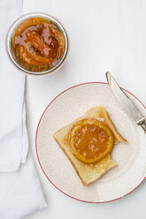 Orange marmalade with orange slices and toast - LVF000347