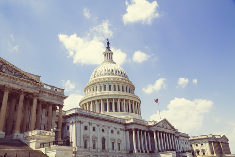 USA, Washington D.C., Äußeres des Kapitols, lizenzfreies Stockfoto
