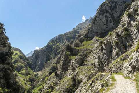 Spanien, Asturien, Nationalpark Picos de Europa, Ruta del Cares, Weg von Poncebos nach Cain, lizenzfreies Stockfoto