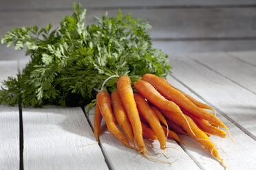 Bunch of carrots on wooden table - CSF020435