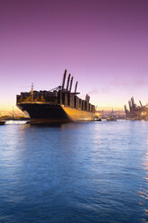 Germany, Hamburg, Parkhafen, harbour, Elbe, container ship - MS003130