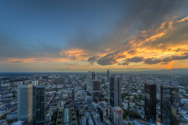 Germany, Hesse, Frankfurt, city view with financal district in the evening - PA000054