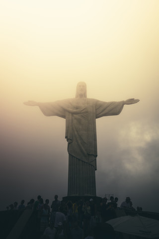 Brazil, Rio de Janeiro, Corcovado, Jesus Christ the Redeemer statue stock photo