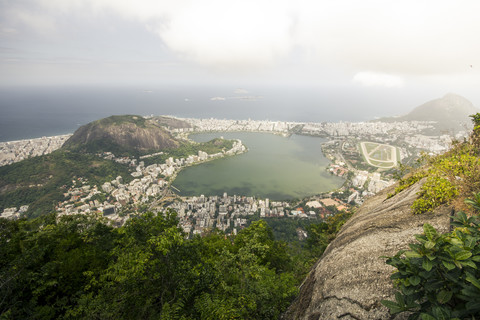 Brasilien, Rio de Janeiro, Corcovado, Blick auf die Stadt, lizenzfreies Stockfoto