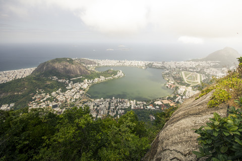 Brazil, Rio de Janeiro, Corcovado, View of the city stock photo