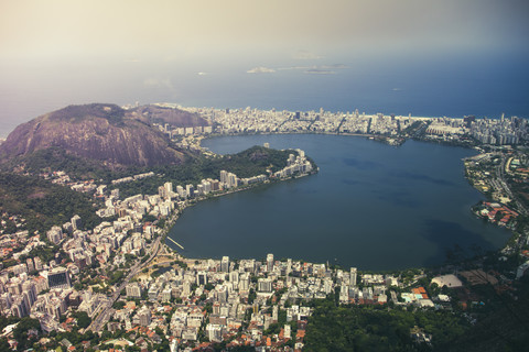 Brazil, Rio de Janeiro, Corcovado, View of the city stock photo