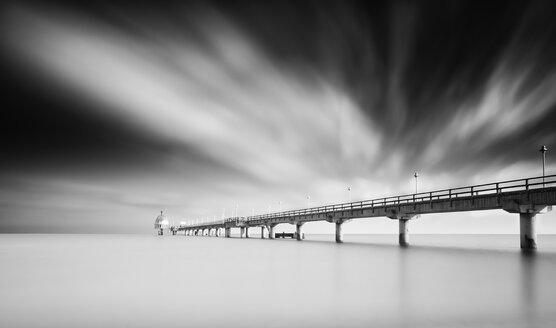 Germany, Mecklenburg-Western Pomerania, Usedom, pier in the sea, long exposure - WA000022