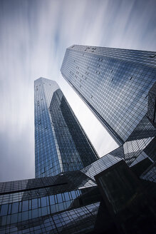 Germany, Hesse, Frankfurt, high-rise buildings of Deutsche Bank, long exposure - WA000031