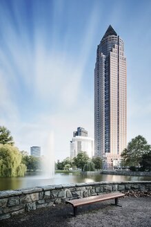 Germany, Hesse, Frankfurt, view to exhibition tower, long exposure - WAF000035