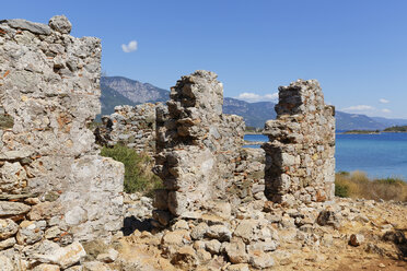 Türkei, Golf von Gökova, Insel Sedir, Kirche der antiken Stadt Kedreia - SIE004871