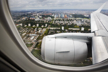 Netherlands Amsterdam View from plane stock photo