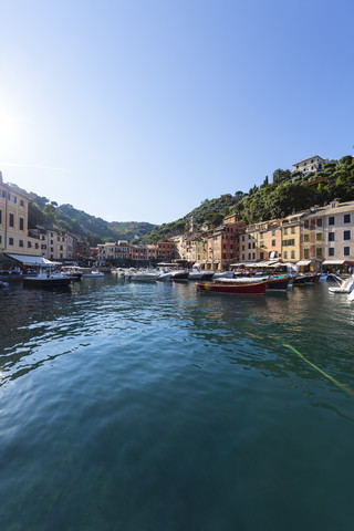 Italy, Liguria, Portofino, View of harbour stock photo