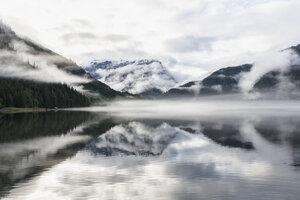 Kanada, Britisch-Kolumbien, Khutzeymateen Valley, Khutzeymateen Provincial Park, Fjord mit Nebel - FO005421