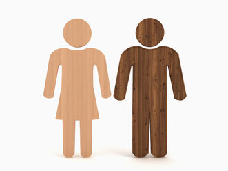 Männliche und weibliche Figur aus Holz, Illustration - UWF000005