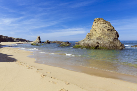 Portugal, Praia da Samoqueira, lizenzfreies Stockfoto