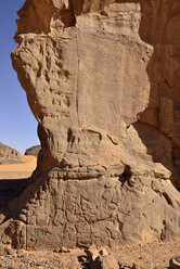 Nordafrika, Sahara, Algerien, Tassili N'Ajjer National Park, Tadrart, neolithische Felskunst, Felsgravur einer Kuh - ES000837