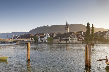 Schweiz, Thurgau, Altstadt Stein am Rhein am Morgen - MSF003178